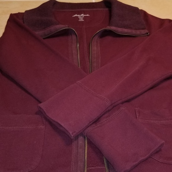 Eddie Bauer zip up jacket. Maroon. - Picture 7 of 8